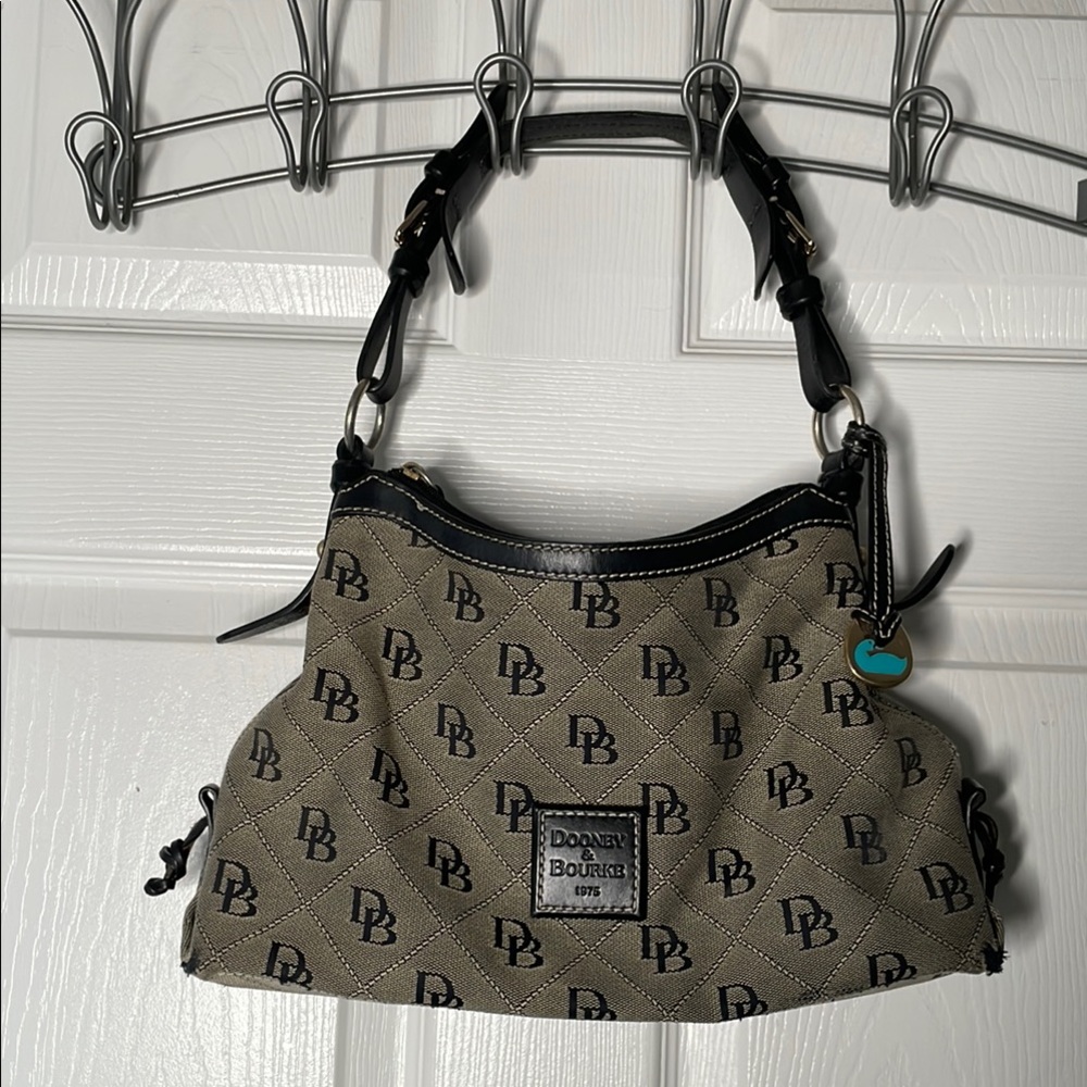 Dooney & Bourke canvas & leather shoulder handbag